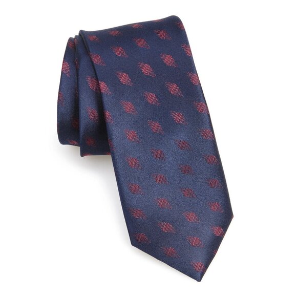 NWT Ted Baker Cronus Diamond Geometric Silk Tie, Dark Navy - Picture 1 of 6